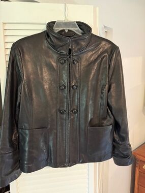 Calvin Klein leather coat
